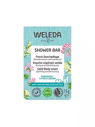 WELEDA | Feste Duschpflege Geranium+Litsea Cubeba 75g | 
